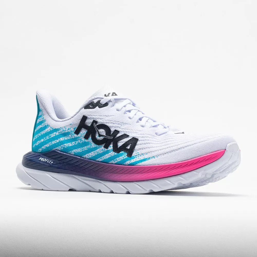 HOKA Mach 5 Men's White/Scuba Blue