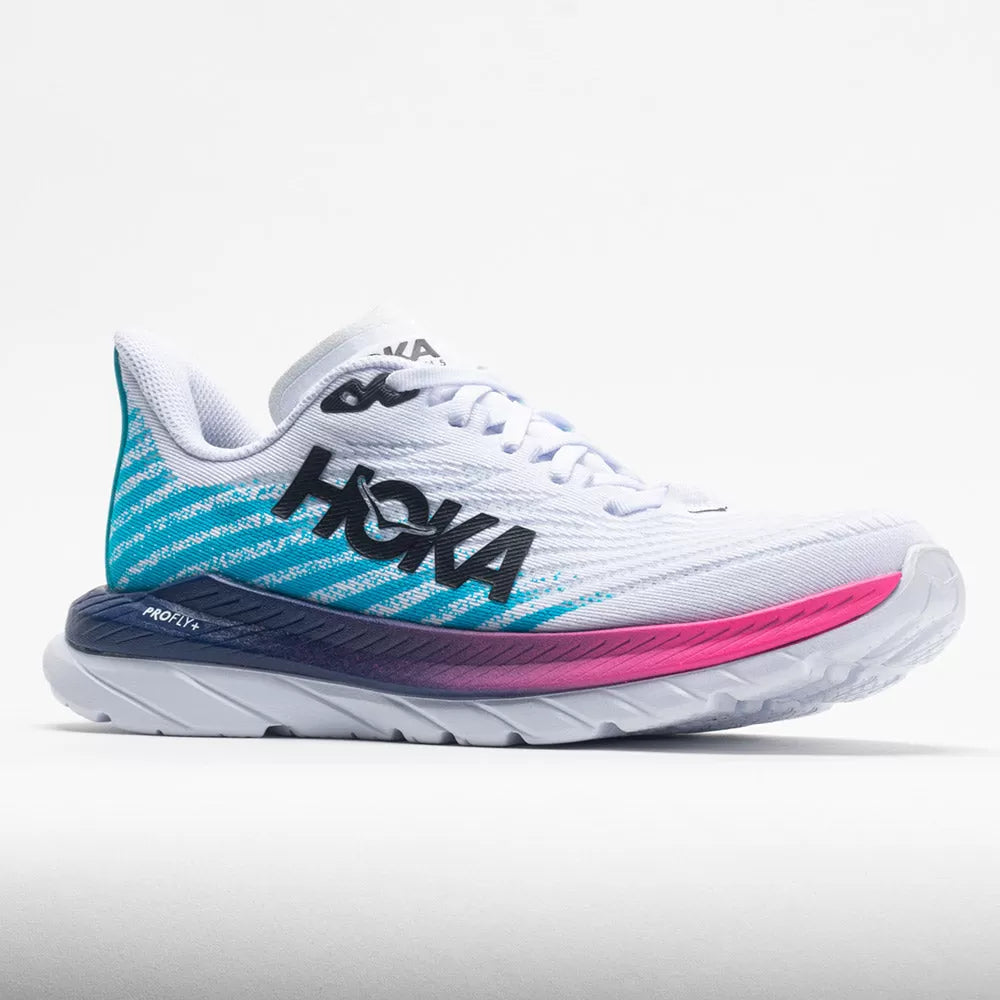 HOKA Mach 5 Women's White/Scuba Blue